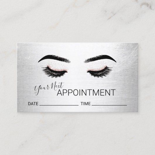 Lashes Brows Makeup Artist Salon Appointment Afsprakenkaartje (Voorkant)