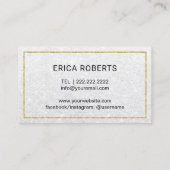 Lashes & Brows Makeup Artist Silver Glitter Floral Visitekaartje (Achterkant)