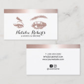 Lashes Brows Makeup Artist Trendy Roos Gold Border Visitekaartje (Voorkant / Achterkant)