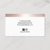 Lashes Brows Makeup Artist Trendy Roos Gold Border Visitekaartje (Achterkant)