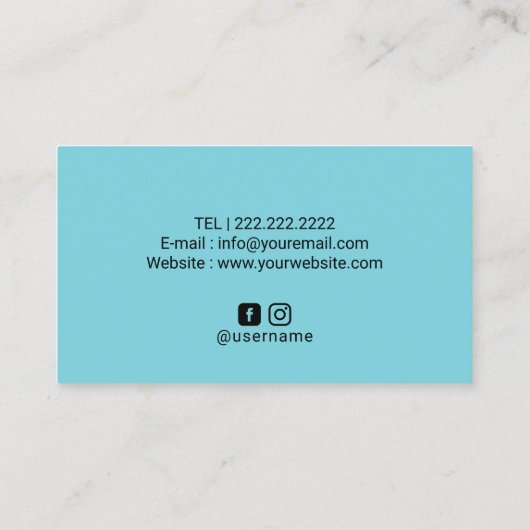 Lashes Brows Makeup Artist Turquoise Brusbec Visitekaartje (Achterkant)