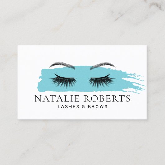 Lashes Brows Makeup Artist Turquoise Brusbec Visitekaartje (Voorkant)