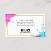 Lashes Brows Makeup Artist Waterverf Beauty Salon Visitekaartje (Achterkant)