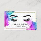 Lashes Brows Makeup Artist Waterverf Beauty Salon Visitekaartje (Voorkant)