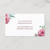 Lashes & Brows Makeup Artist Waterverf Floral Visitekaartje (Achterkant)