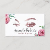 Lashes & Brows Makeup Artist Waterverf Floral Visitekaartje (Voorkant)