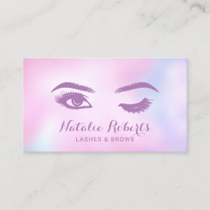 Lashes Brows Makeup Artist Waterverf Pink Salon Visitekaartje