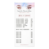 Lashes & Brows Makeup Artist Waterverf Price List Reclamekaart (Voorkant)