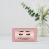Lashes & Brows Makeup artistiek modern Roos Gold Visitekaartje (Staand voorkant)