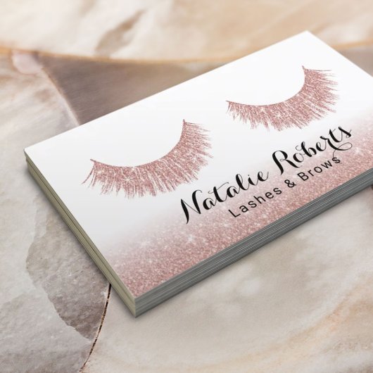 Lashes & Brows Makeup artistiek modern Roos Gold Visitekaartje