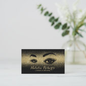 Lashes & Brows Makeup artistiek modern zwart goud Visitekaartje (Staand voorkant)