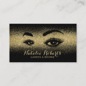 Lashes & Brows Makeup artistiek modern zwart goud Visitekaartje (Voorkant)