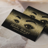Lashes & Brows Makeup artistiek modern zwart goud Visitekaartje