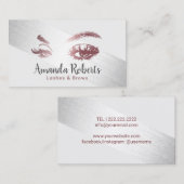 Lashes & Brows Makeup artistieke moderne Silver St Visitekaartje (Voorkant / Achterkant)