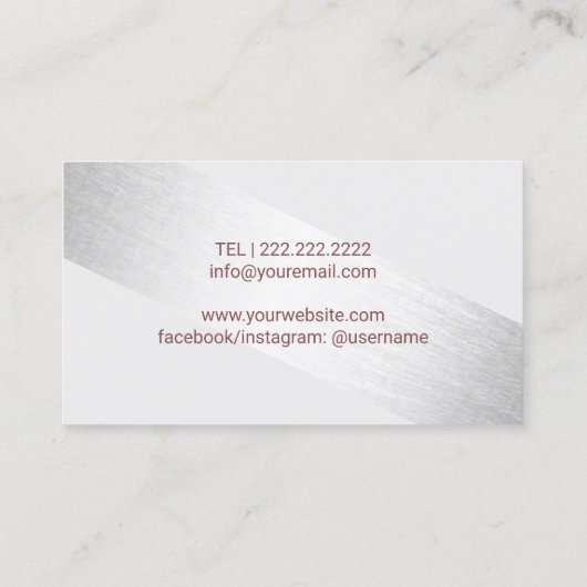 Lashes & Brows Makeup artistieke moderne Silver St Visitekaartje (Achterkant)