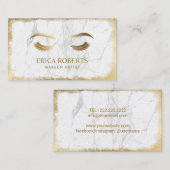 Lashes & Brows Makeup artistieke moderne witte mar Visitekaartje (Voorkant / Achterkant)