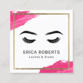 Lashes & Brows Makeup kunstenaar Modern Beauty Sal Vierkante Visitekaartje (Voorkant)