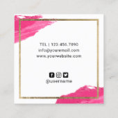 Lashes & Brows Makeup kunstenaar Modern Beauty Sal Vierkante Visitekaartje (Achterkant)