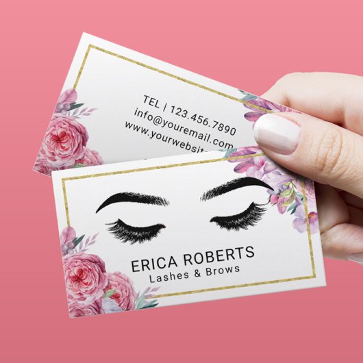 Lashes & Brows Makeup kunstenaar Modern Floral Sal Visitekaartje