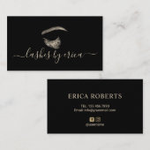 Lashes & Brows Makeup kunstenaar Modern Gold Eyela Visitekaartje (Voorkant / Achterkant)