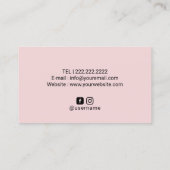 Lashes Brows Makeup kunstenaar Modern Roze penseel Visitekaartje (Achterkant)