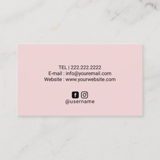 Lashes Brows Makeup kunstenaar Modern Roze penseel Visitekaartje (Achterkant)