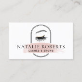 Lashes Brows Makeup kunstenaar Modern Roze penseel Visitekaartje (Voorkant)