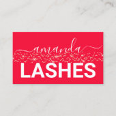 Lashes Brows Makeup Logo Gold Confetti roze rood Visitekaartje (Voorkant)