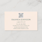 Lashes Brows Makeup Logo Gold Ivory Qr Code Visitekaartje (Achterkant)