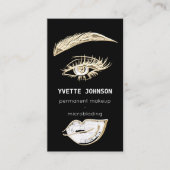 Lashes Brows Makeup Logo QR Code Lips Kiss Visitekaartje (Voorkant)