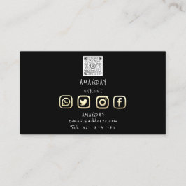 Lashes Brows Makeup Logo Social Black Gold Visitekaartje