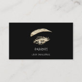 Lashes Brows Makeup Logo Social Black Gold Visitekaartje (Voorkant)