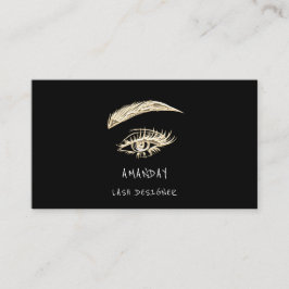 Lashes Brows Makeup Logo Social Black Gold Visitekaartje