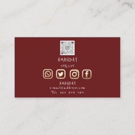 Lashes Brows Makeup Logo Social Media Burgundy Visitekaartje
