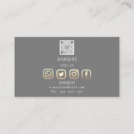 Lashes Brows Makeup Logo Social Media Grey Gold Visitekaartje