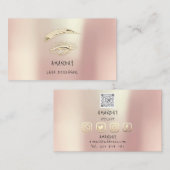 Lashes Brows Makeup Logo Social Roos Gold Visitekaartje (Voorkant / Achterkant)