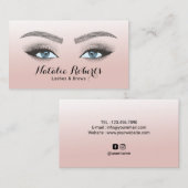 Lashes Brows Microblading Beauty Salon Blush Pink  Visitekaartje (Voorkant / Achterkant)