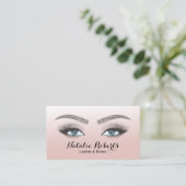 Lashes Brows Microblading Beauty Salon Blush Pink  Visitekaartje (Staand voorkant)
