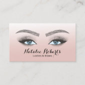 Lashes Brows Microblading Beauty Salon Blush Pink  Visitekaartje (Voorkant)