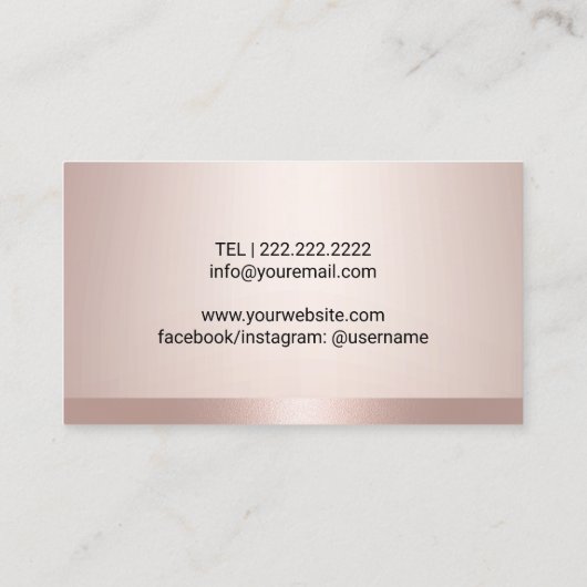 Lashes & Brows Microblading Blush Roos Gold Border Visitekaartje (Achterkant)