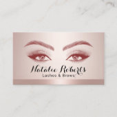 Lashes & Brows Microblading Blush Roos Gold Border Visitekaartje (Voorkant)