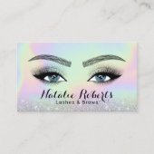 Lashes Brows Microblading Holographic Beauty Eyes Visitekaartje (Voorkant)