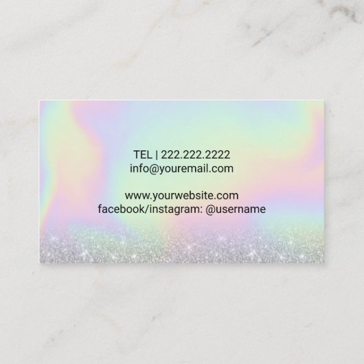 Lashes & Brows Microblading Holographic Beauty Visitekaartje (Achterkant)