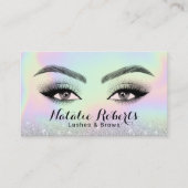 Lashes & Brows Microblading Holographic Beauty Visitekaartje (Voorkant)