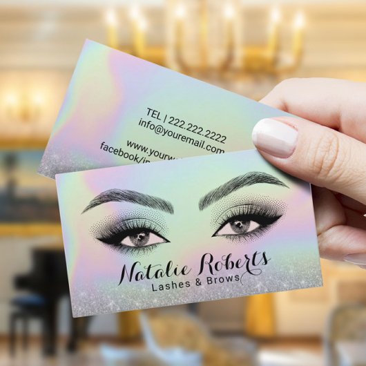 Lashes & Brows Microblading Holographic Beauty Visitekaartje