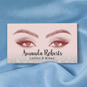 Lashes & Brows Microblading Pink & Silver Glitter Visitekaartje