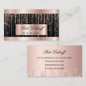 Lashes & Brows Microblading Pink & Silver Glitter Visitekaartje (Voorkant / Achterkant)