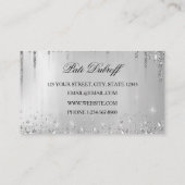 Lashes & Brows Microblading Pink & Silver Glitter Visitekaartje (Achterkant)