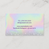 Lashes & Brows Pastel Holographic Beauty Salon SPA Visitekaartje (Achterkant)
