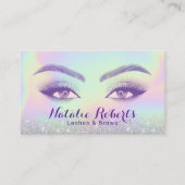 Lashes & Brows Pastel Holographic Beauty Salon SPA Visitekaartje (Voorkant)